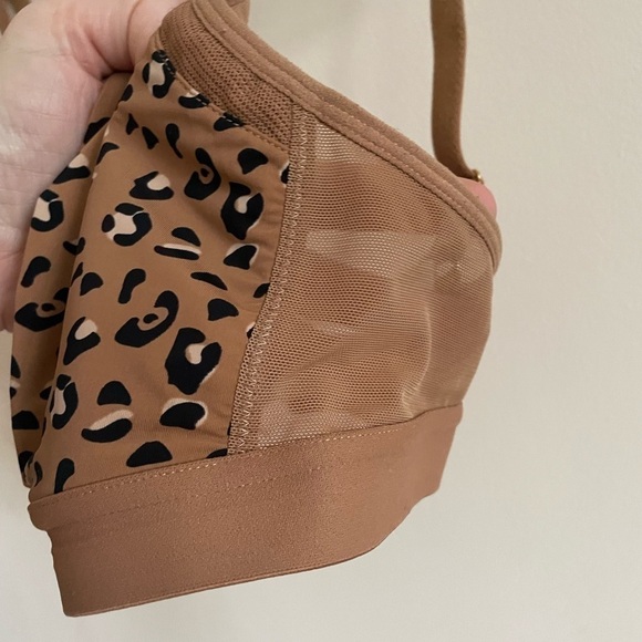 LIVELY Brown Leopard Print No Wire Bralette size 2 - Picture 5 of 10